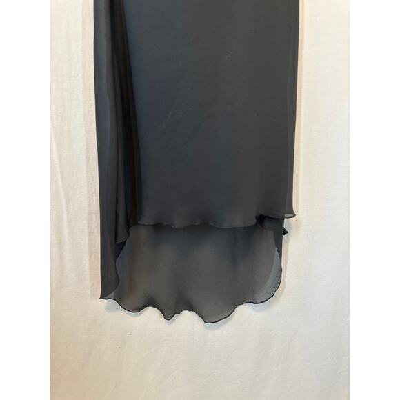 VTG CDC Dress Black 10 Sheer 2 Layers Asymmetrical Whimisgoth Dark Fairy - Picture 14 of 16